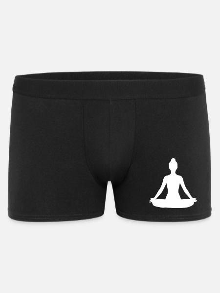 Yoga Silhouettes White Meditation - Men's Boxer Shorts - black