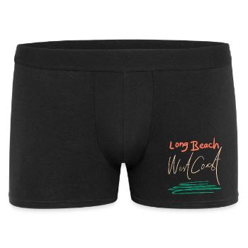 Long Beach Westküste Retro Sonnenuntergang Kalifornien Vibe - Männer Boxer Shorts - Schwarz - Vorne