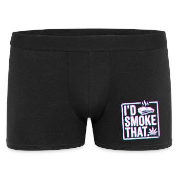 FUMÉE DE BARBECUE glitch, chemise à capuche drôle de barbecue, tasse - Boxer Homme - noir - Devant