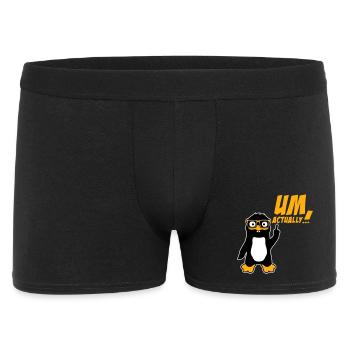 Le Pingouin devient le logo du nerd vraiment drôle - Boxer Homme - noir - Devant
