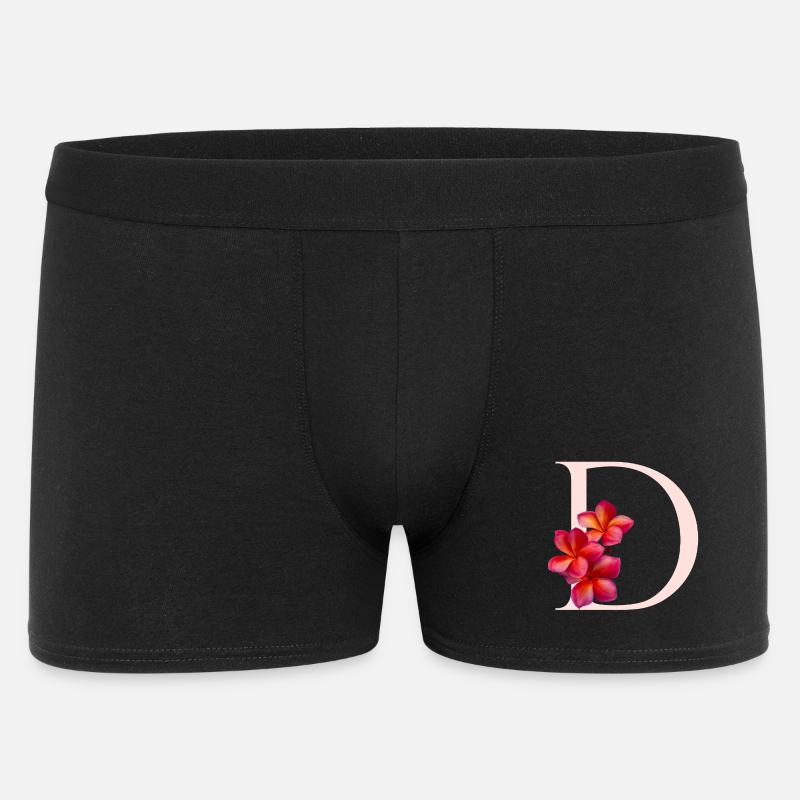 Monogramme D avec Frangipani - Boxer Homme - noir