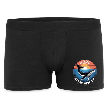 Hope/ Timmy der Wal in der Ostsee - Männer Boxer Shorts - Schwarz - Vorne