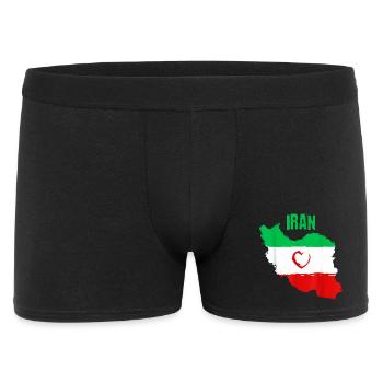 Iranische Herzflagge - Männer Boxer Shorts - Schwarz - Vorne