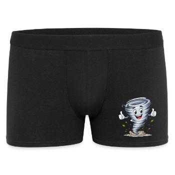 Funny Whirlwind Tornado Weather Motif - Men's Boxer Shorts - black - Front