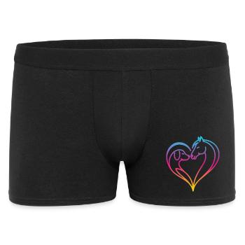 Pferd Hund Herz - Männer Boxer Shorts - Schwarz - Vorne