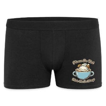 Bitte Nicht Stören: Kaffeebärchen - Männer Boxer Shorts - Schwarz - Vorne