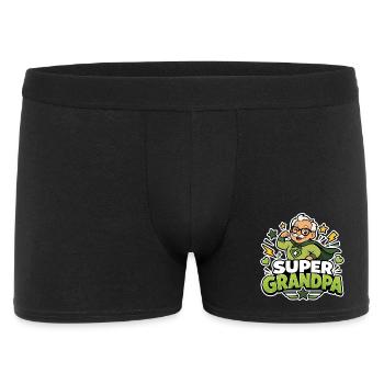 Super Grandpa Superhero Grandpa - Funny Comic Hero - Men's Boxer Shorts - black - Front