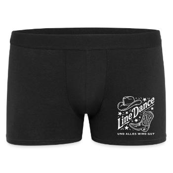 Line Dance Cowboy Flair - Männer Boxer Shorts - Schwarz - Vorne
