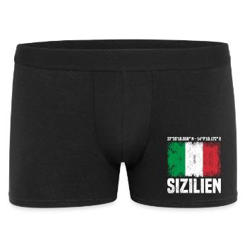 Sizilien Koordinaten - Männer Boxer Shorts - Schwarz - Vorne