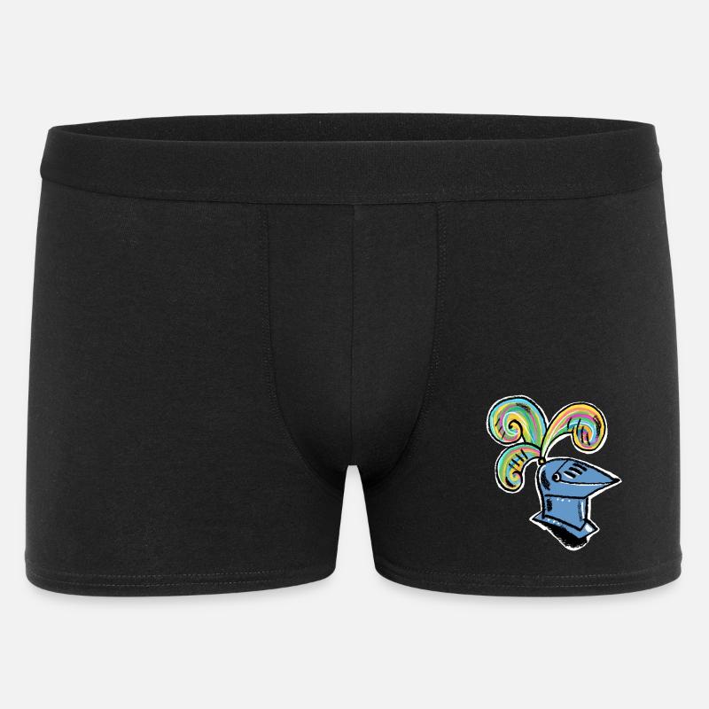 Regenbogen Ritterhelm - Männer Boxer Shorts - Schwarz