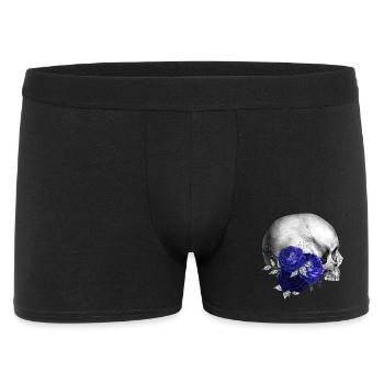 Dessin du crâne des roses indigo - Boxer Homme - noir - Devant