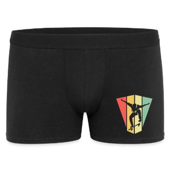 skate skateboarding symbol retro vintage Olli icon - Men's Boxer Shorts - black - Front