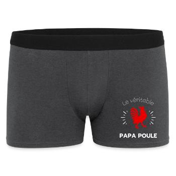 Le véritable papa poule - Boxer Homme - charbon - Devant