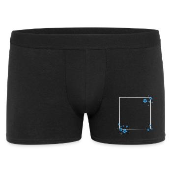 Fleurs carrées bleu - Boxer Homme - noir - Devant