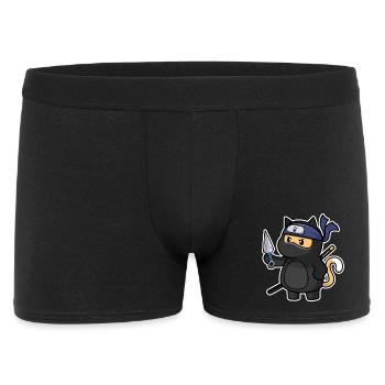 Humour Chat mignon Kawaii Chibi en Ninja Chat - Boxer Homme - noir - Devant
