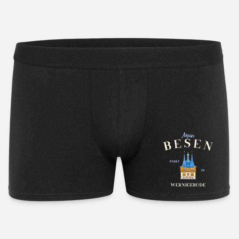 Mein Besen parkt in Wernigerode - Männer Boxer Shorts - Schwarz