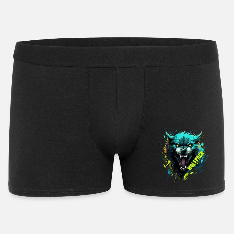 Neonwolf-Wolfsmaske - Männer Boxer Shorts - Schwarz