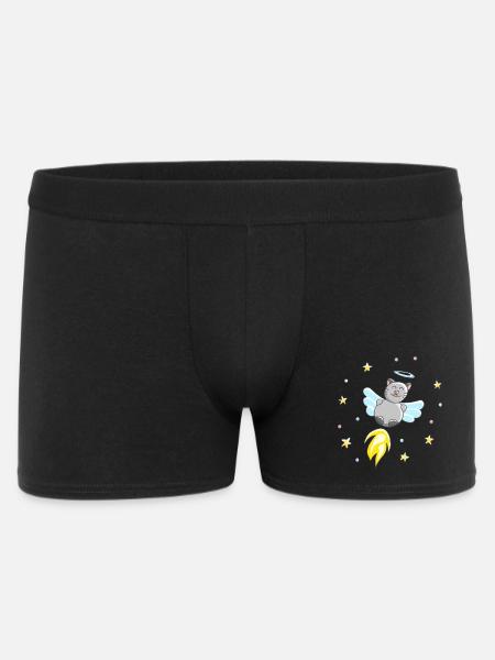 Angel - Cat Cute Motif - Men's Boxer Shorts - black