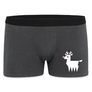 Renne Rudolf L blanc avec nez rose fluo - Boxer Homme - charbon - Devant