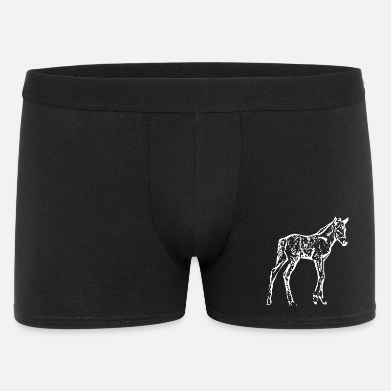 Pferd weiß, Fohlen - Männer Boxer Shorts - Schwarz
