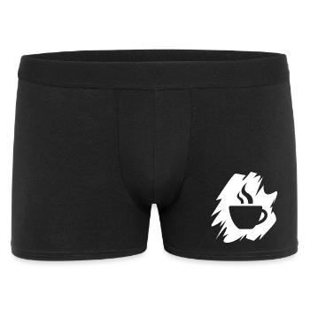 Coffee brush strokes logo icon café illustration - Men's Boxer Shorts - black - Front