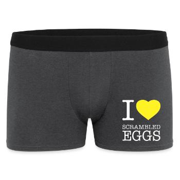 I LOVE SCRAMBLED EGGS Rührei - Men's Boxer Shorts - charcoal grey - Front