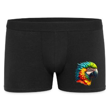 Papagei - Männer Boxer Shorts - Schwarz - Vorne