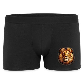 Löwe - Männer Boxer Shorts - Schwarz - Vorne