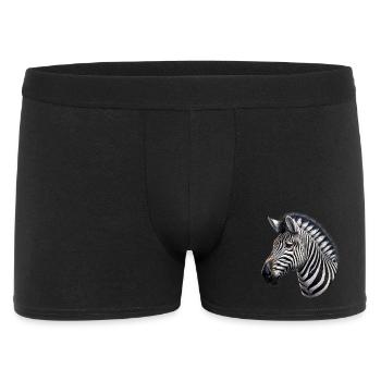 Zebra - Männer Boxer Shorts - Schwarz - Vorne
