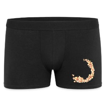 Couronne de fleurs de pêcher dans un ton pêche doux et velouté - Boxer Homme - noir - Devant
