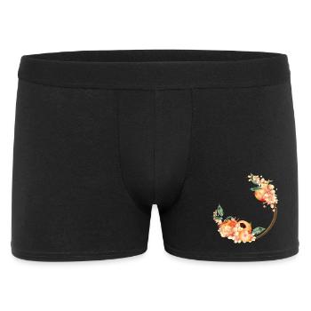 Moitié de pêche, pêches, fleurs de pêcher en couronne - Boxer Homme - noir - Devant