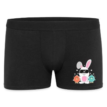 Bunny with Sunglasses, Chick, Rabbit, Easter Bunny - Men's Boxer Shorts - black - Front