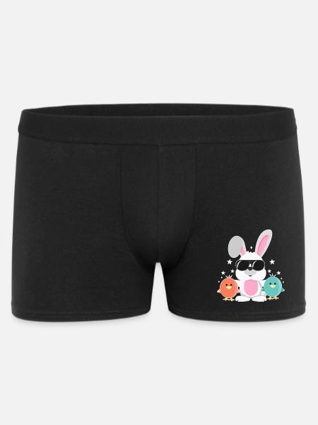 Lapin avec lunettes de soleil, poussin, lapin, lapin de Pâques - Boxer Homme - noir