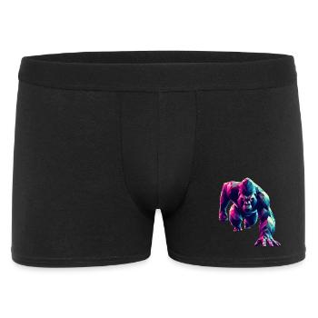 gorille origami géométrique 3d neon - Boxer Homme - noir - Devant