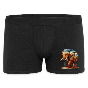Elefant - Männer Boxer Shorts - Schwarz - Vorne
