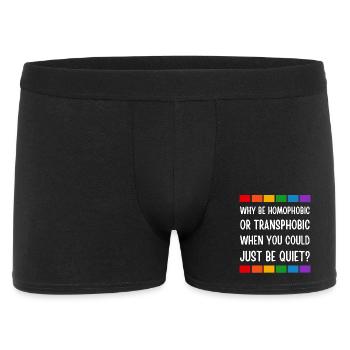 LGBT. Why be homophobic or transphobic? - Men's Boxer Shorts - black - Front