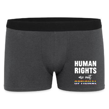 LGBT Pride Month - Human Rights Are Not Optional - Men's Boxer Shorts - charcoal grey - Front