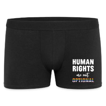 LGBT Pride Month - Menschenrechte sind nicht optional - Männer Boxer Shorts - Schwarz - Vorne