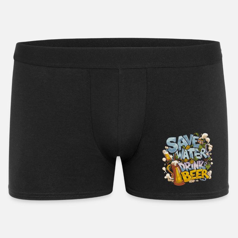 Save Water Drink Beer Biertrinker - Männer Boxer Shorts - Schwarz