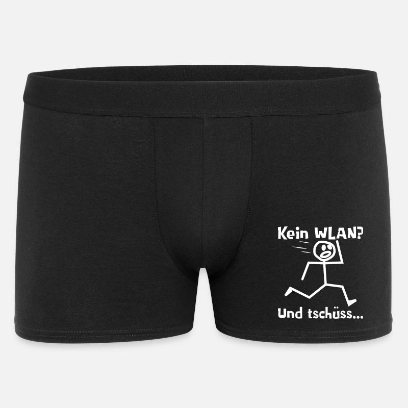 Kein WLAN? Und tschüss... - Männer Boxer Shorts - Schwarz