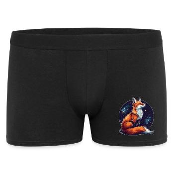 Fuchs mit Sternen - Männer Boxer Shorts - Schwarz - Vorne