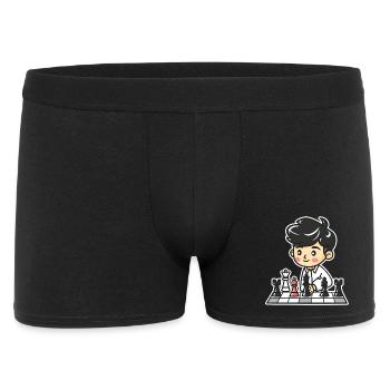 Dessin animé du garçon d’échecs - Boxer Homme - noir - Devant