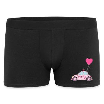Coeur de police rose - Boxer Homme - noir - Devant
