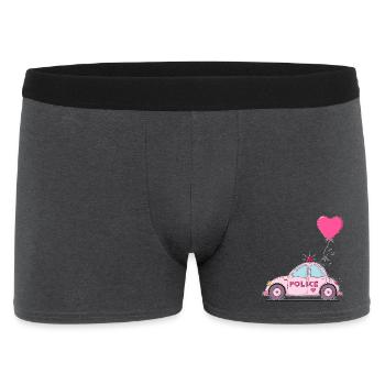 Coeur de police rose - Boxer Homme - charbon - Devant