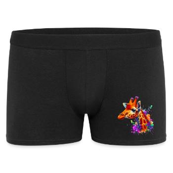 Giraffe - Männer Boxer Shorts - Schwarz - Vorne