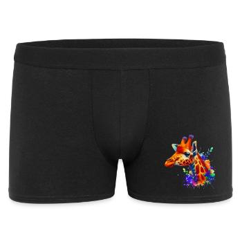 Giraffe - Männer Boxer Shorts - Schwarz - Vorne