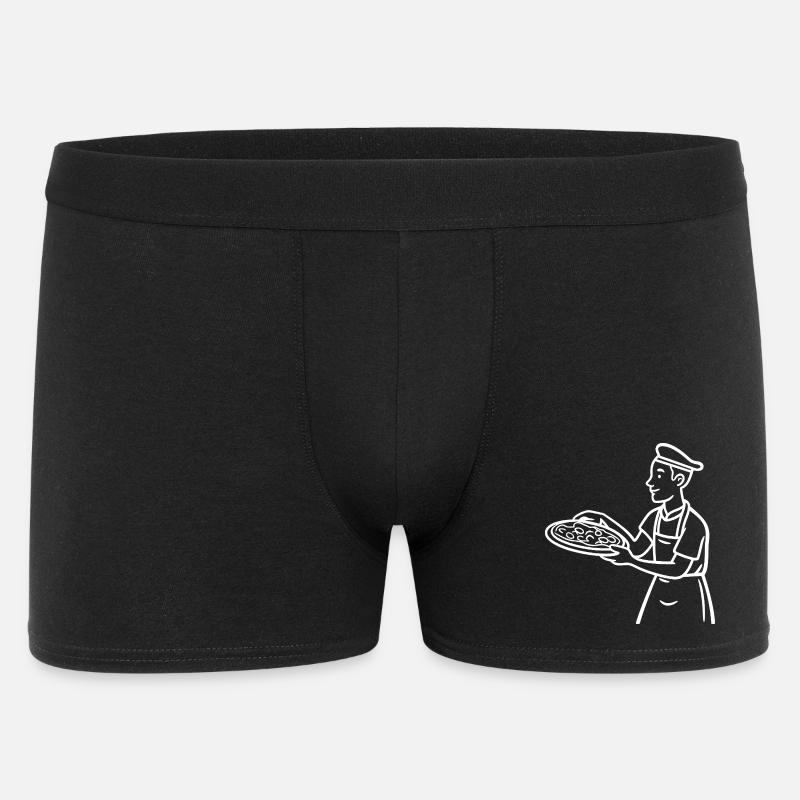 Pizzabäcker Zeichnung - Männer Boxer Shorts - Schwarz