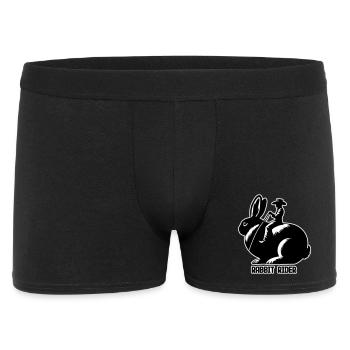 Cavalier de lapin (texte foncé - avec contour, 3 couleurs) - Boxer Homme - noir - Devant