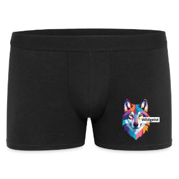 Colored Wolf Head "Wild Spirit" - Men's Boxer Shorts - black - Front