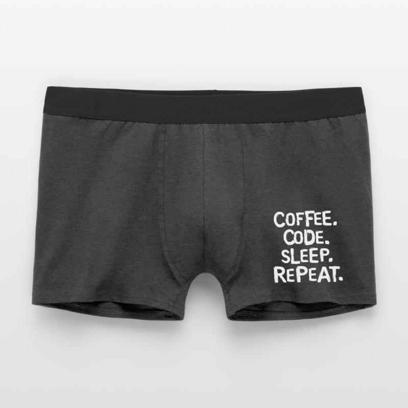 coffee code sleep - repeat Programmierer Arbeit Männer Boxer Shorts